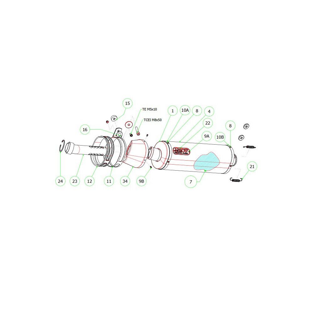 Cerclage Arrow pour silencieux Indy Race Honda CBR 1000 RR 08-09