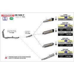 Raccord pour silencieux Arrow, Honda CB 500 F 2019-20