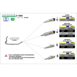 Collecteur Arrow Racing Inox, Kawasaki Ninja et Z 400 2018-21