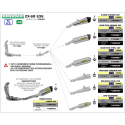 Raccord intermédiaire Arrow, Kawasaki Ninja ZX-6R 636