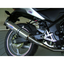 Ligne échappement complète inox silencieux rond aluminium, Honda CBR 250 R