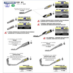 Ligne complète Arrow Compétition Full Titane silencieux Race-Tech titane embout carbone, Yamaha YZF 1000 R1 2017-19