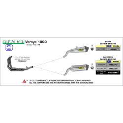 Silencieux Arrow Race-Tech Aluminium, Kawasaki 1000 Versys 2019-20