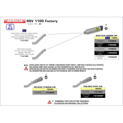 Silencieux Arrow Race-Tech Aluminium, Aprilia 1100 RSV4 Factory 2019-20