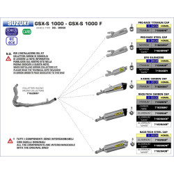 Silencieux Arrow X-Kone embout carbone, Suzuki GSX-S 1000 2015-20