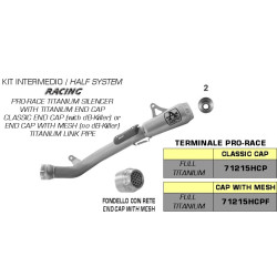 Demi-ligne Arrow titane Pro-Race embout standard Kawasaki ZX-10 R 2021-23