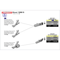 Raccord centrale Arrow catalysé Indy-Race Ducati Diavel 1260 S 2019-20