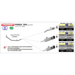 Silencieux Arrow Race-Tech Titane long, Honda 750 Forza 21-23