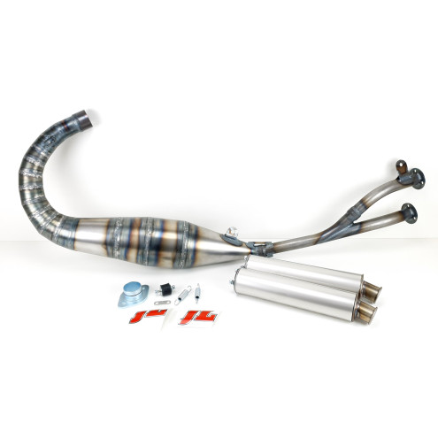 Echappement Jim Lomas JL acier double silencieux Inox Aprilia 125 RS