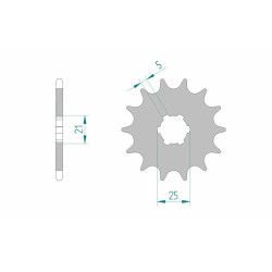 Pignon AFAM acier 12 dents - Yamaha 350 RDLC 83-92