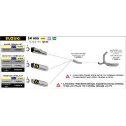 Raccord pour silencieux Arrow, Suzuki SV 650 2016-22