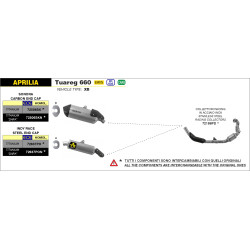 Silencieux Arrow SONORA Titane Noir Aprilia Tuareg 660 2022-2023