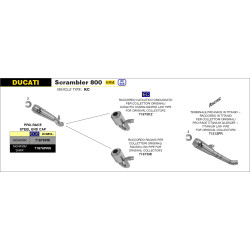 Echappement Arrow Pro-Race Titane, Ducati Scrambler 800 2017-20