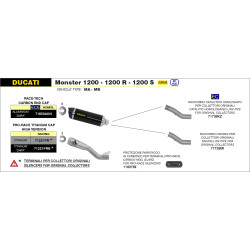 Raccord Arrow Racing pour silencieux Race-Tech Ducati 1200/1200R/1200S  Monster 2016-20