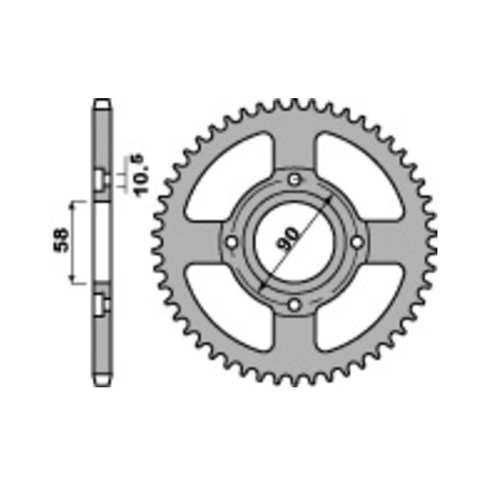 Couronne de transmission acier PBR 520 44 dents