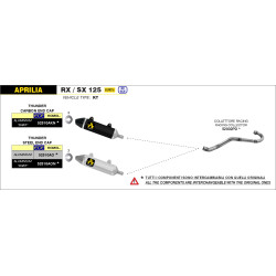 Silencieux Arrow Thunder Alu embout acier Aprilia 125 RX / SX 2021-2022