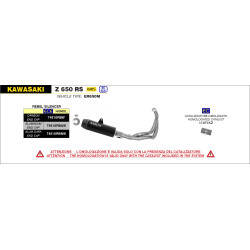 Ligne complète Arrow silencieux Rebel embout carbone, Kawasaki Z650RS 2021-