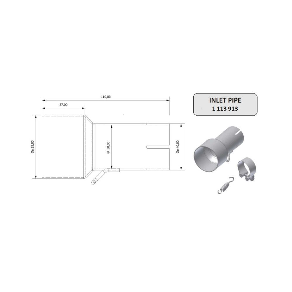 Tube de raccordement MIVV 55  38 mm