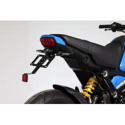 Support de plaque alu noir avec catadioptre et clignotants, Honda 125 MSX 2021-