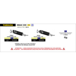 Ligne complète Arrow Urban Noir embout carbone, Yamaha 300 X-MAX 2021-22