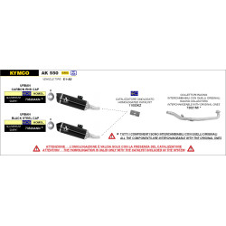 Silencieux Arrow Urban Noir embout carbone, Kymco 550 AK 2021-22