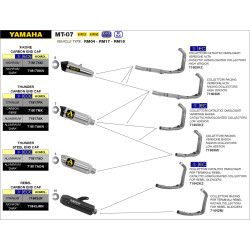 Ligne complète Arrow noir embout acier, Yamaha 700 MT-07 2014-20 & 700 Tracer 7 GT 2020-