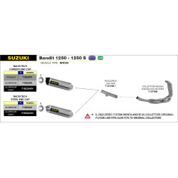 Echappement Arrow Race Tech Alu embout carbone Suzuki GSF 1250 Bandit 07-16 / GSX 1250 FA 09-16