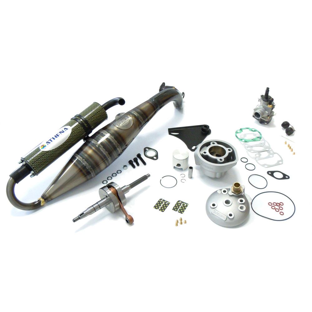 Combo Kit: Big Bore Cylinder Kit Ø 47,6 mm, 70 cc, Exhaust Pipe, Carburator Kit and Crankshaft