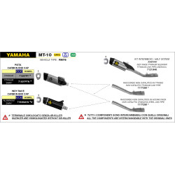 Raccord Arrow Racing Inox, Yamaha MT-10 2022