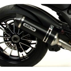 Silencieux Thunder Aluminium Noir embout carbone Honda 600 CB F HORNET 07-13 CBR F 11-13