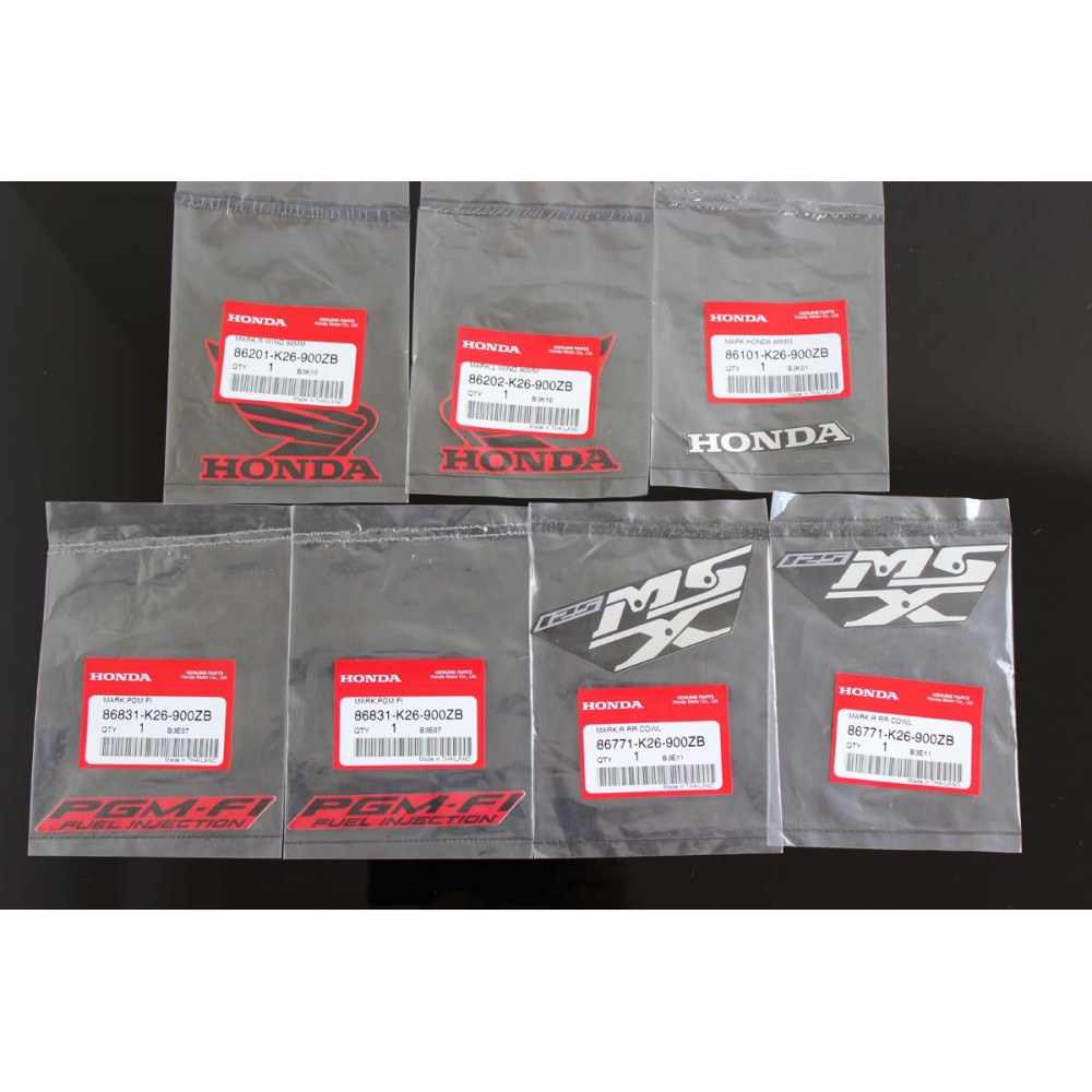 Kit autocollants, type 3 Pearl valentine rouge, Honda 125 MSX