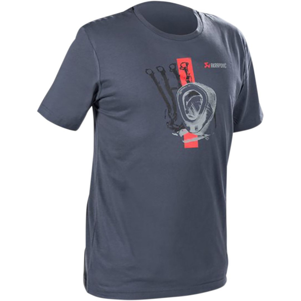 Tee-shirt Akrapovic Lifestyle RED STRIP bleu/gris homme taille L