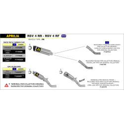 Echappement Arrow Race-Tech Aluminium embout carbone, Aprilia RSV 4 09-15 RSV 4 RR / RF 15-18 Tuono V4 R 11-15 V4 1100 RR 15-18