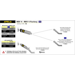 Echappement Arrow Race-Tech Aluminium embout carbone, Aprilia RSV 4 09-15 RSV 4 RR / RF 15-18 Tuono V4 R 11-15 V4 1100 RR 15-18