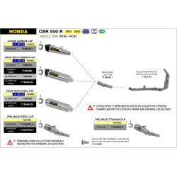 Raccord Arrow 71640MI Honda CB 500 F et CBR 500 R 2016-18