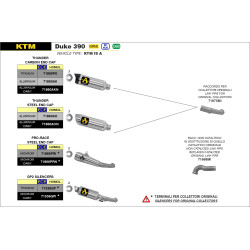 Raccord Arrow 71675MI KTM Duke 125/390 2017-20