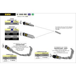 Echappement Arrow Race Tech aluminium noir embout carbone, BMW S 1000 RR 15-16