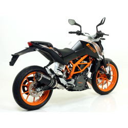 Silencieux Thunder aluminium noir embout carbone KTM 390 Duke 2013-16