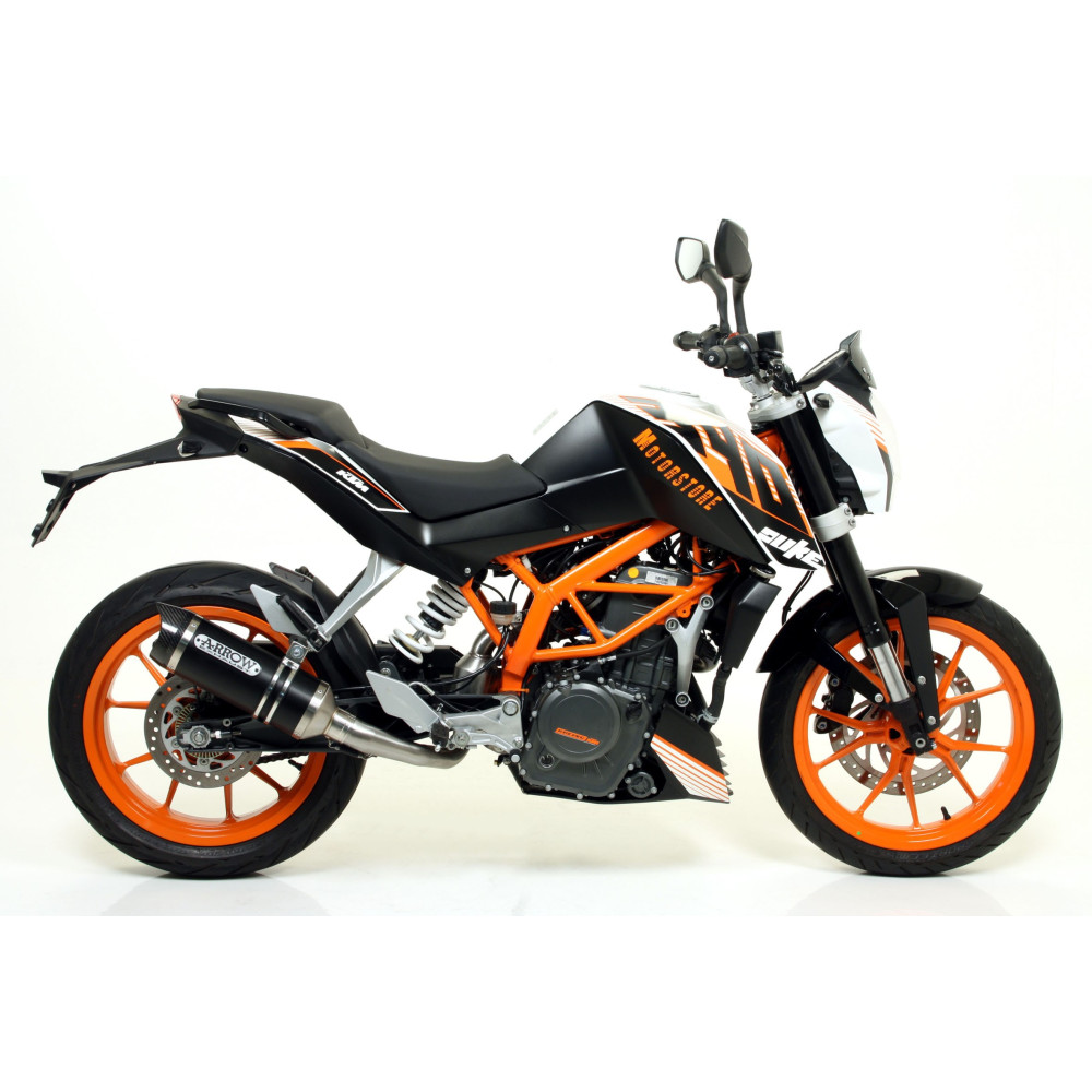 Silencieux Thunder aluminium noir embout carbone KTM 390 Duke 2013-16