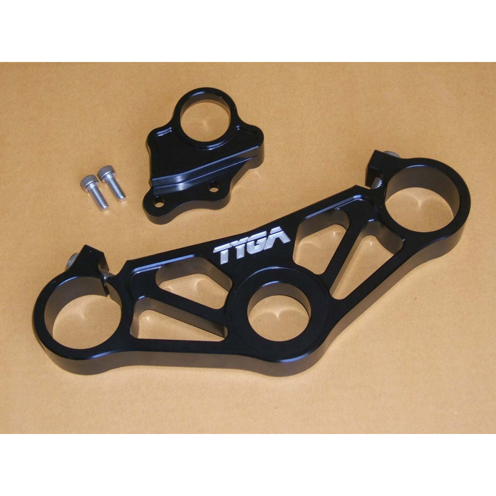 Té de fourche supérieur CNC noir, Honda 400 VFR NC30