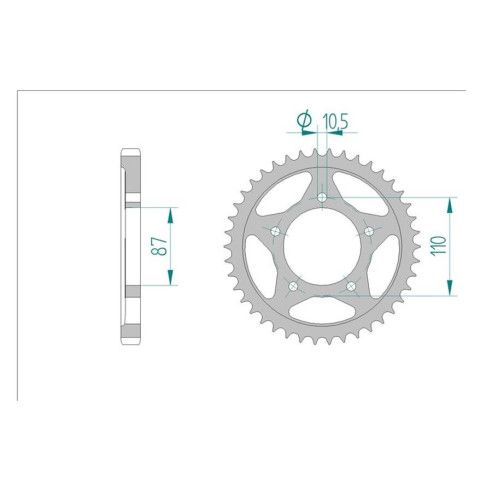 Couronne AFAM acier pas 530 type 14601 Suzuki