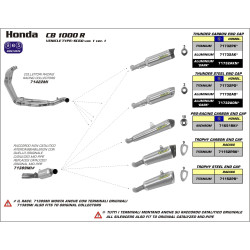 Silencieux Thunder Titane embout carbone Honda 1000 CB R 2008-17