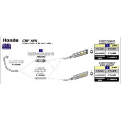 Collecteur Arrow Racing inox, Honda 125 CB-F 15-16 CBF 09-14