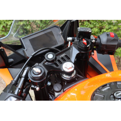 Té de fourche supérieur CNC Noir Tyga-Performance, KTM RC 390 2022-23