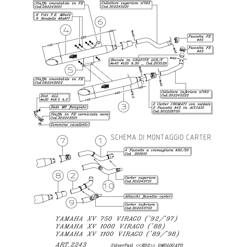 K02 VIRAGO 750-1000-1100 om.