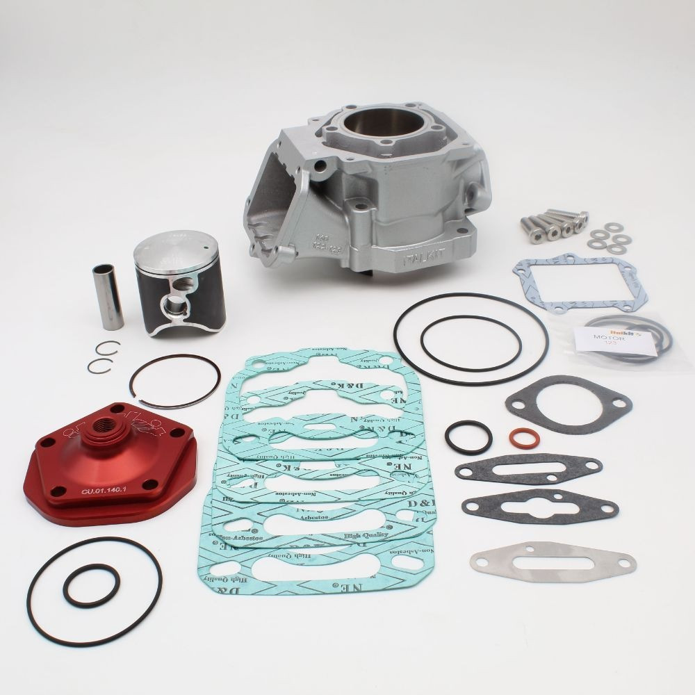 Kit cylindre Italkit 140cc Ø57mm mono segment + dome de culasse, Aprilia 125 cc Rotax 122