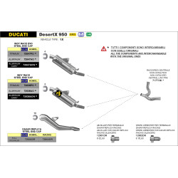 Silencieux Arrow Dakar Replica homologué DUCATI DESERT X 950 2022-2024