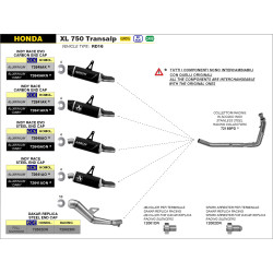 Silencieux Arrow Indy Race noir embout carbone HONDA XL 750 TRANSALP 2023