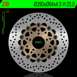 Disque de frein NG BRAKES flottant - 239