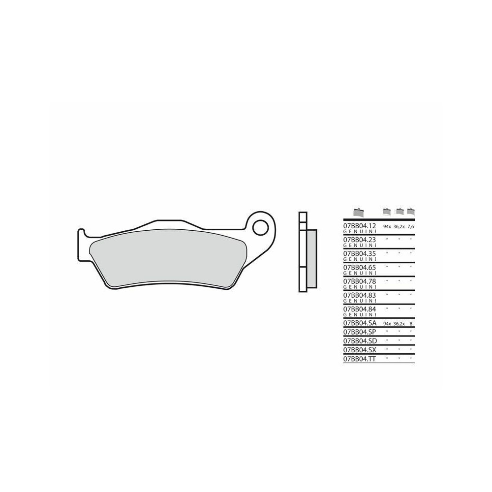 Plaquettes de frein BREMBO route métal fritté - 07BB04SA